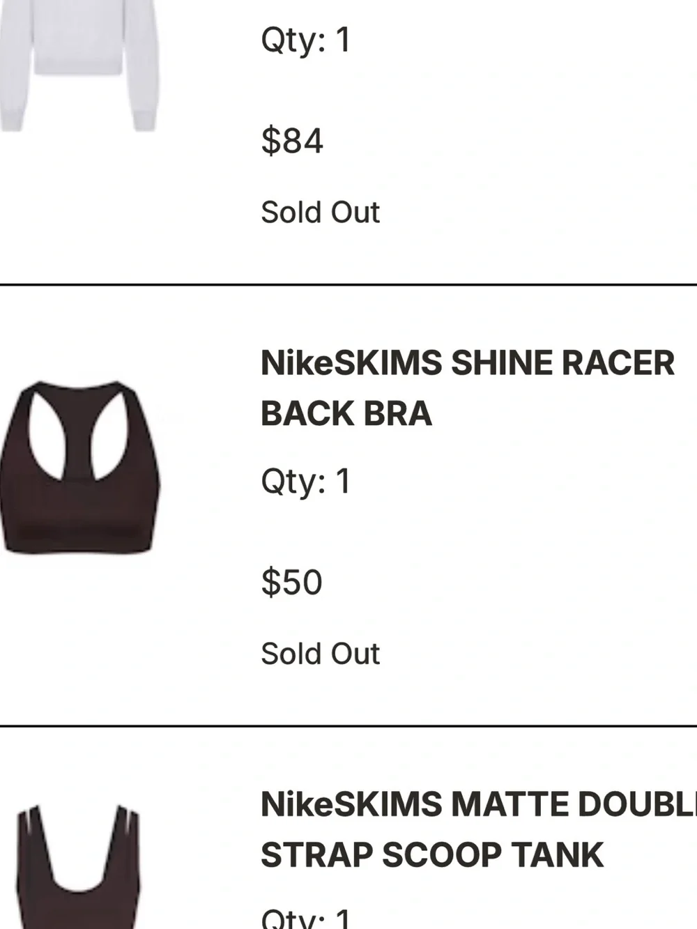 Nike racerback sports